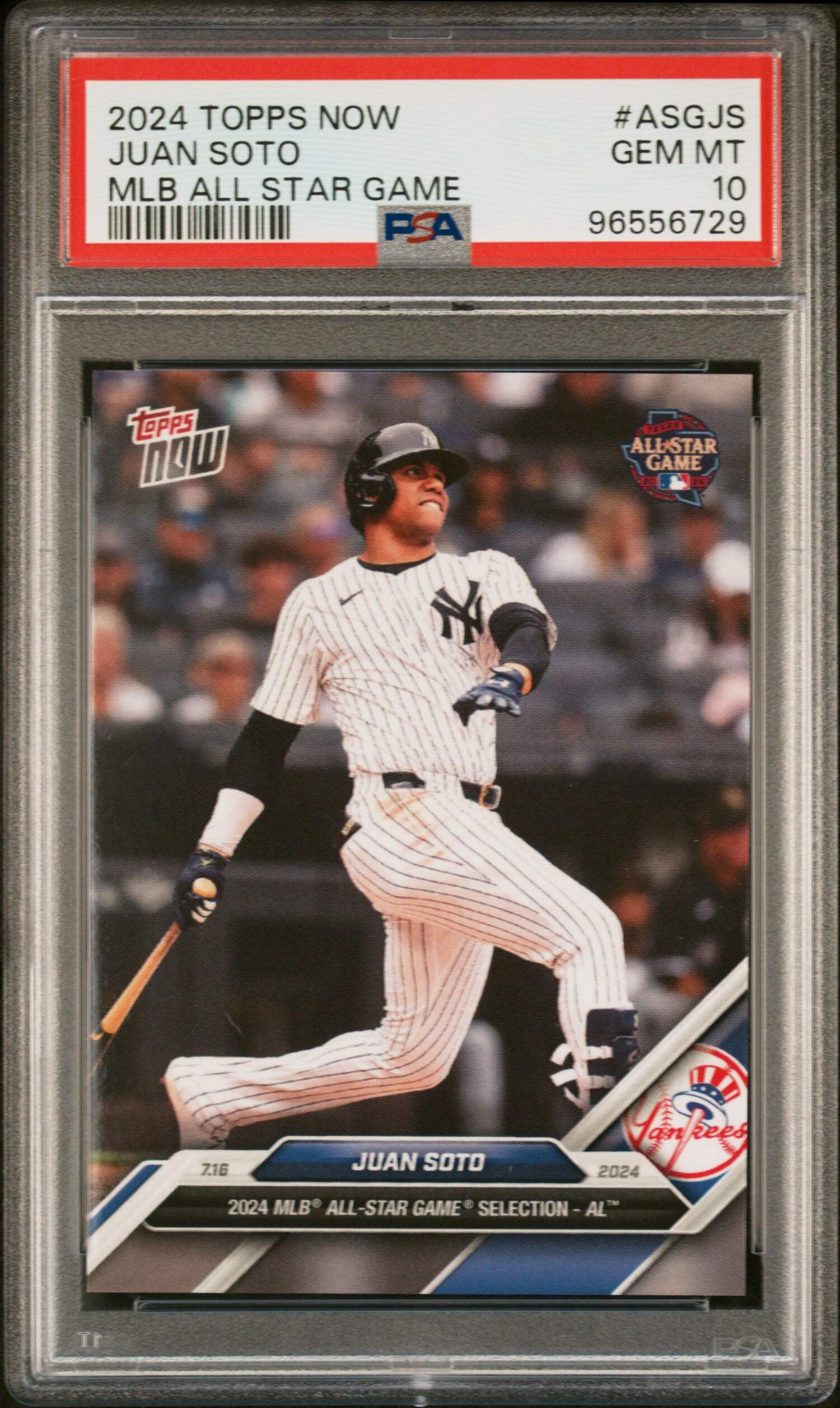 Graded 2024 Topps Now Juan Soto #ASGJS MLB All Star Game Baseball