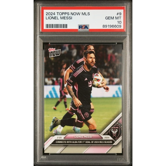 Graded 2024 Topps Now MLS Lionel Messi #9 Soccer Card PSA 10 Gem Mint