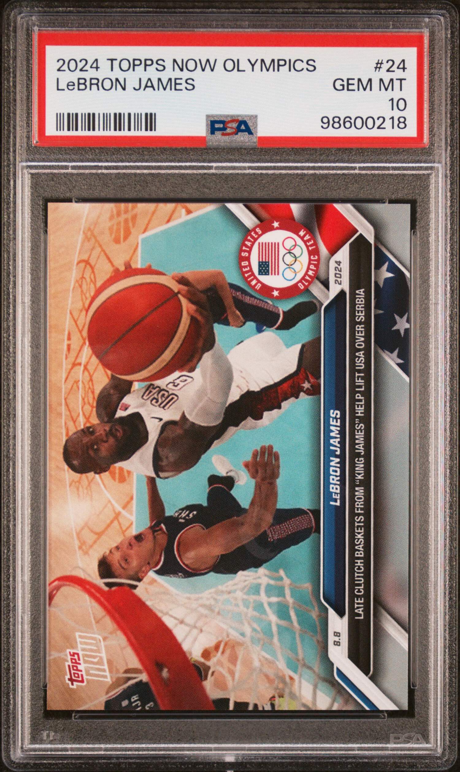 Graded 2024 Topps Now Olympics LeBron James #24 Basketball Card 