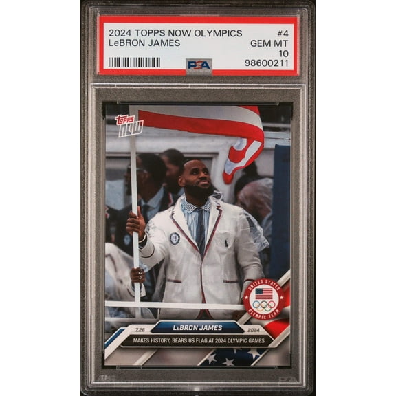 Graded 2024 Topps Now Olympics LeBron James #4 Basketball Card PSA 10 Gem Mint