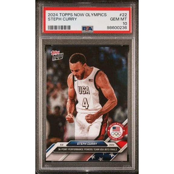 Graded 2024 Topps Now Olympics Steph Curry #22 Basketball Card PSA 10 Gem Mint
