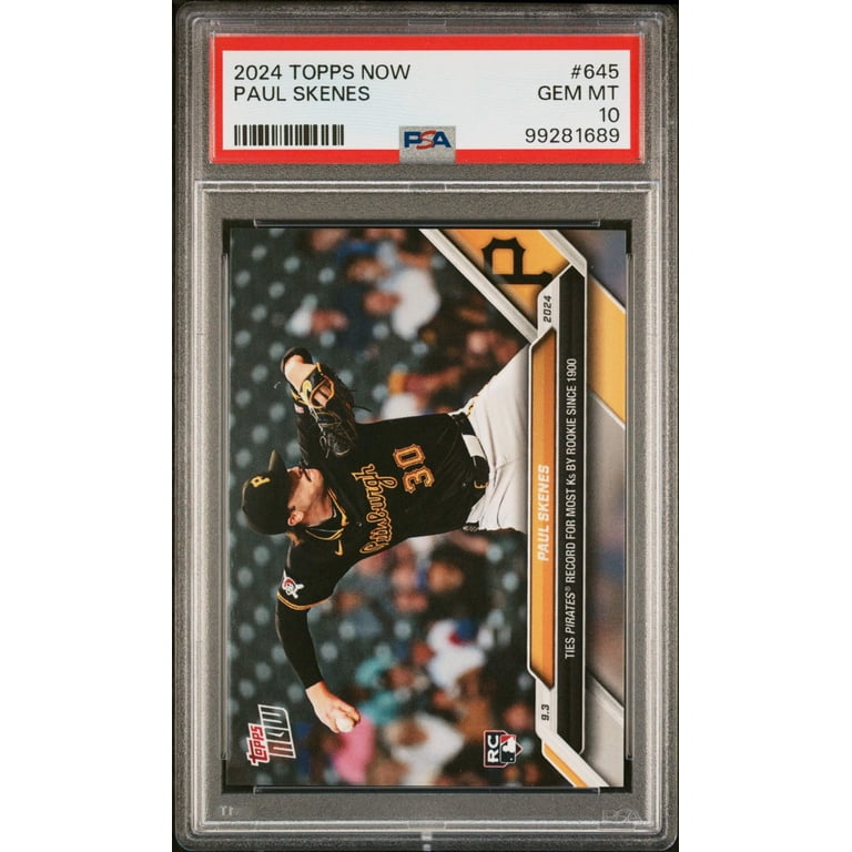 Graded 2024 Topps Now Paul Skenes #645 Rookie RC Baseball Card PSA 10 Gem Mint - Walmart.com Graded 2024 Topps Now Paul Skenes #645 Rookie RC Baseball Card PSA 10 Gem Mint - Walmart.com