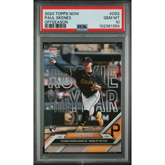Graded 2024 Topps Now Paul Skenes #OS2 Offseason Rookie RC Baseball Card PSA 10 Gem Mint