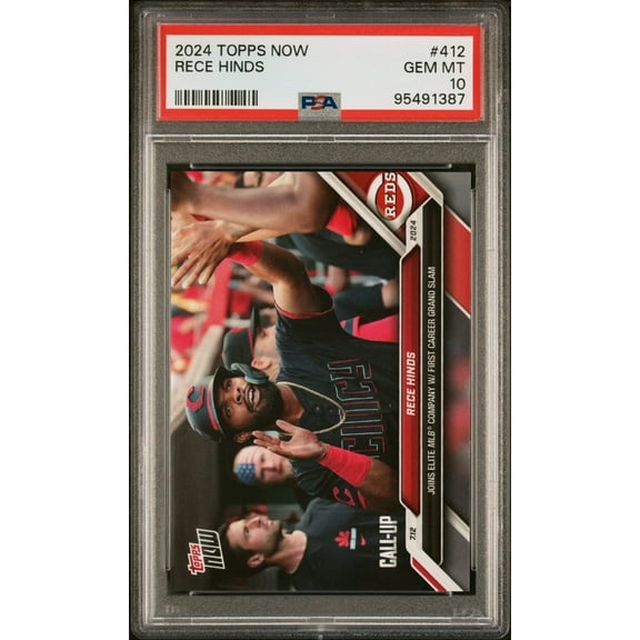Graded 2024 Topps Now Rece Hinds #412 Rookie RC Baseball Card PSA 10 Gem Mint