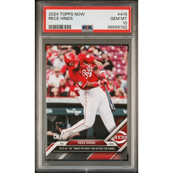 Graded 2024 Topps Now Rece Hinds #415 Rookie RC Baseball Card PSA 10 Gem Mint