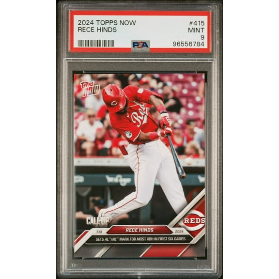 Graded 2024 Topps Now Rece Hinds #415 Rookie RC Baseball Card PSA 9 Mint