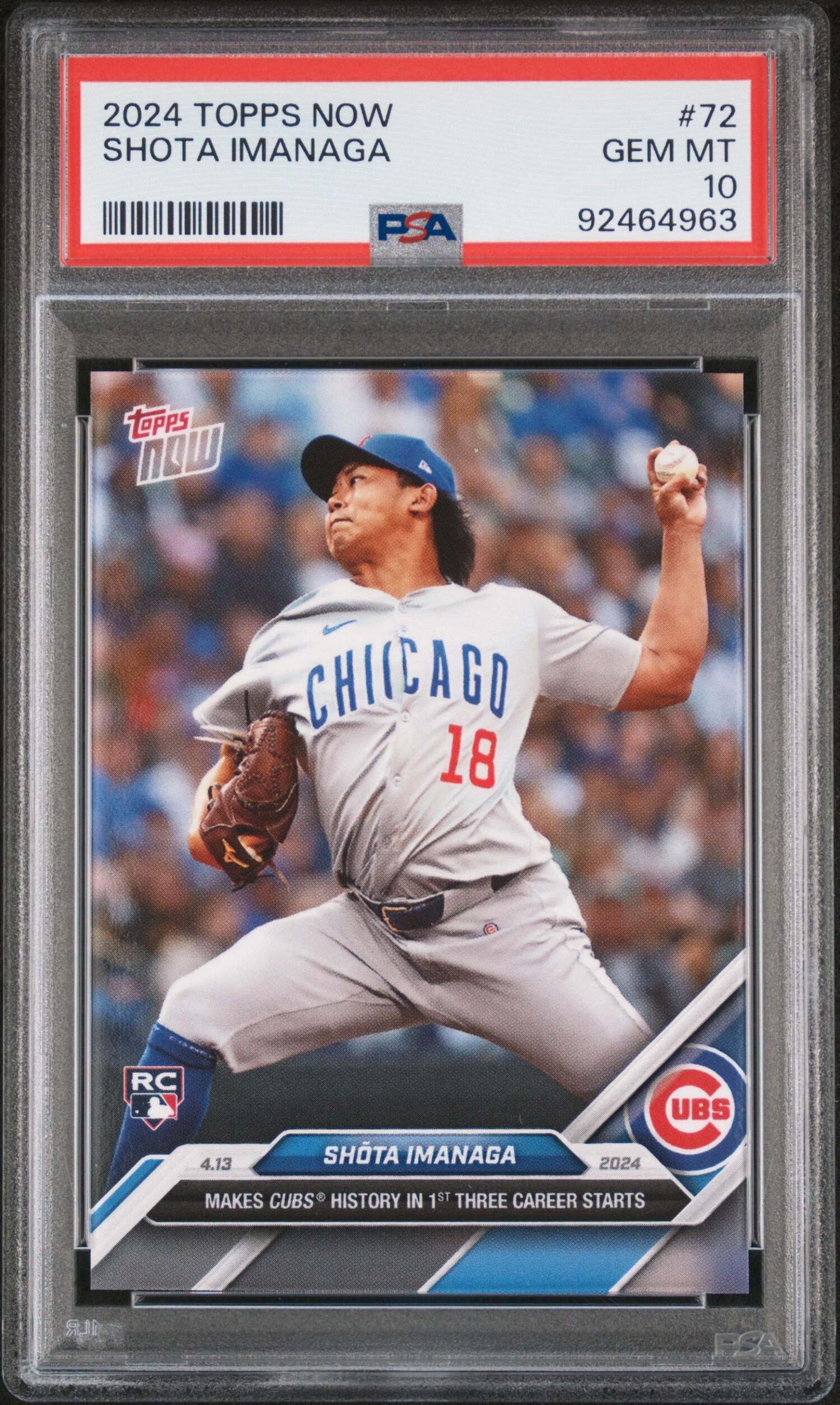 2024 Topps Now Imanaga RC | Card accessories for game stores 