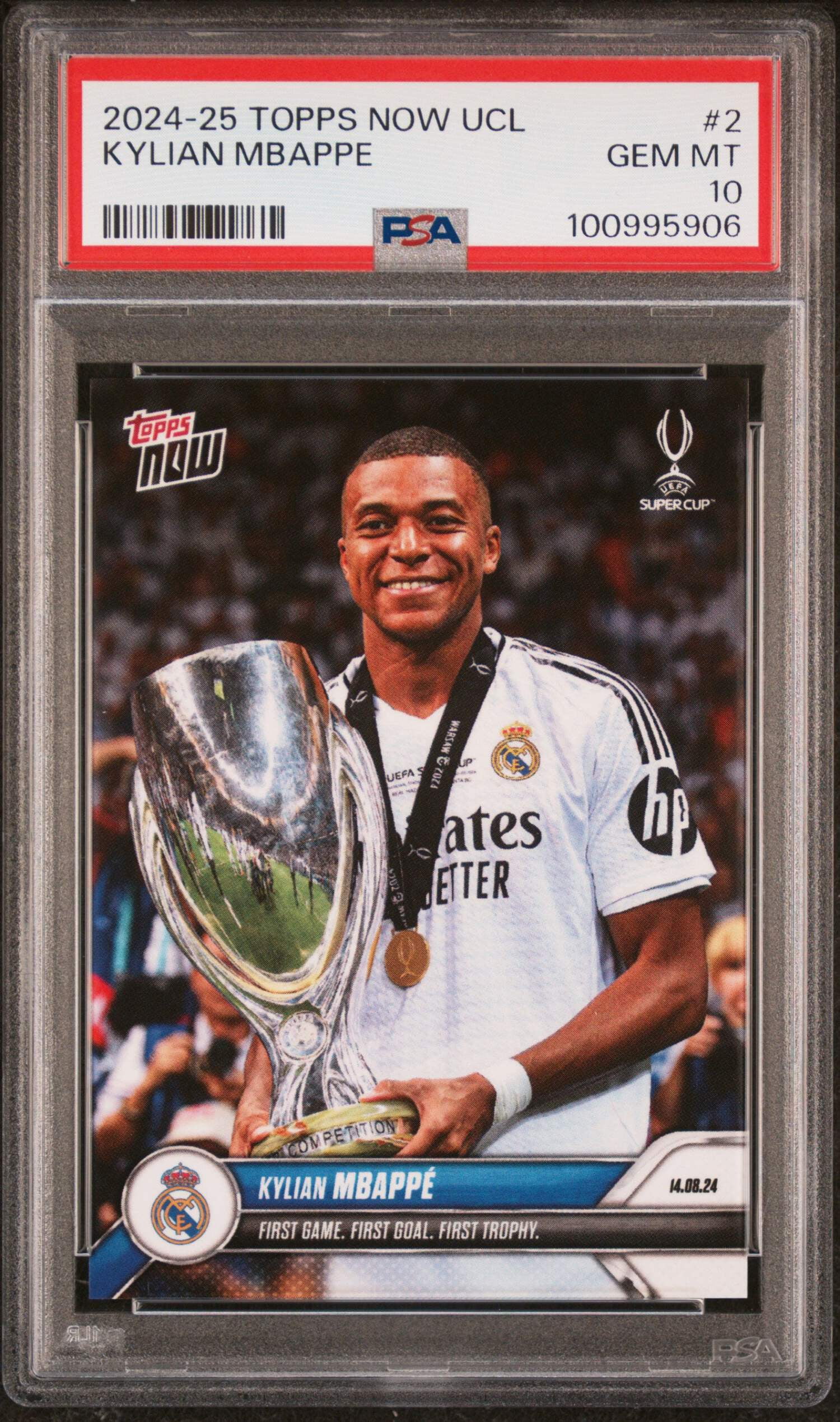 Graded 2024 Topps Now UEFA Champions League Kylian Mbappe #2