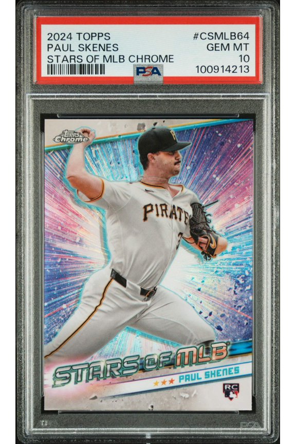 Graded 2024 Topps Paul Skenes #CSMLB64 Stars of MLB Chrome Rookie RC Baseball Card PSA 10 Gem Mint