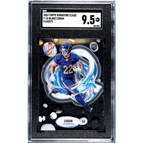 Graded 2024 Topps Signature Class Blake Corum F-15 Fluidity Trading Card SGC 9.5