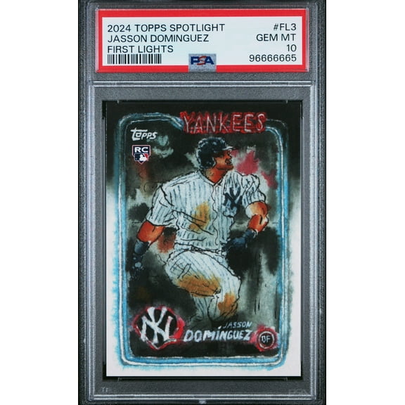 Graded 2024 Topps Spotlight Jasson Dominguez #FL3 First Lights Rookie RC Baseball Card PSA 10 Gem Mint