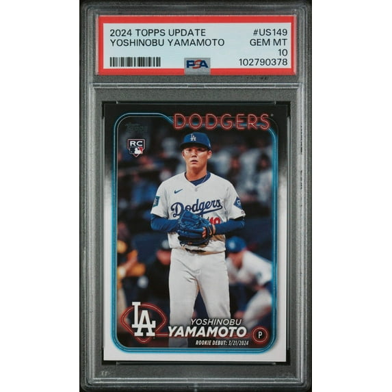 Graded 2024 Topps Update Yoshinobu Yamamoto #US149 Rookie RC Baseball Card PSA 10 Gem Mint