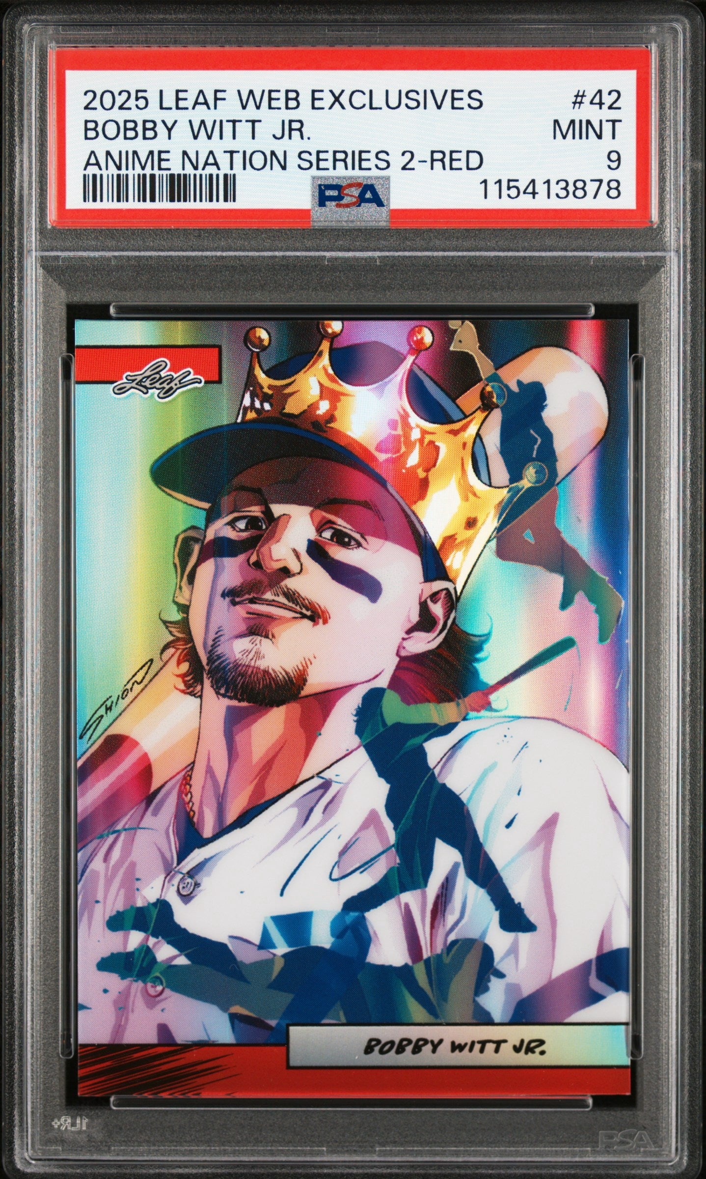 Graded 2025 Leaf Web Exclusives Bobby Witt Jr #42 Anime Nation