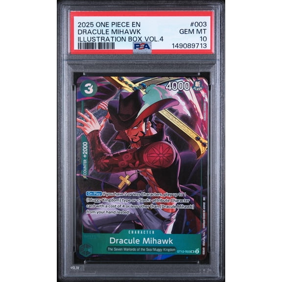 Graded 2025 One Piece Promos Dracule Mihawk Illustration Box Vol.4 PSA 10 #3