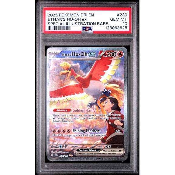 Graded 2025 Pokemon EN Destined Rivals Ethan's Ho-Oh EX Special Illustration Rare PSA 10 #230