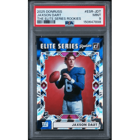 Graded 2025 Panini Donruss Jaxson Dart #ESRJDT The Elite Series Rookies Rookie RC Football Card PSA 9 Mint