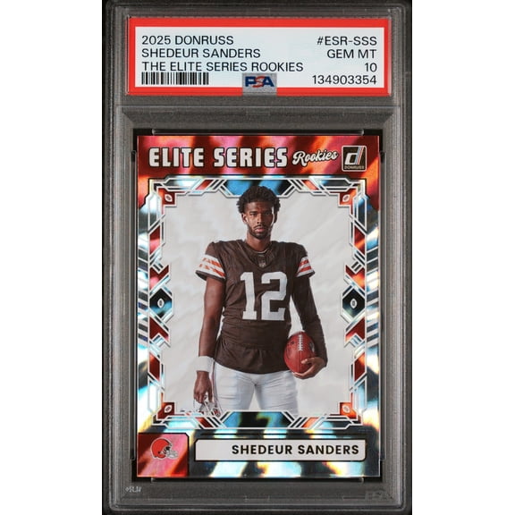 Graded 2025 Panini Donruss Shedeur Sanders #ESRSSS The Elite Series Rookies Rookie RC Football Card PSA 10 Gem Mint