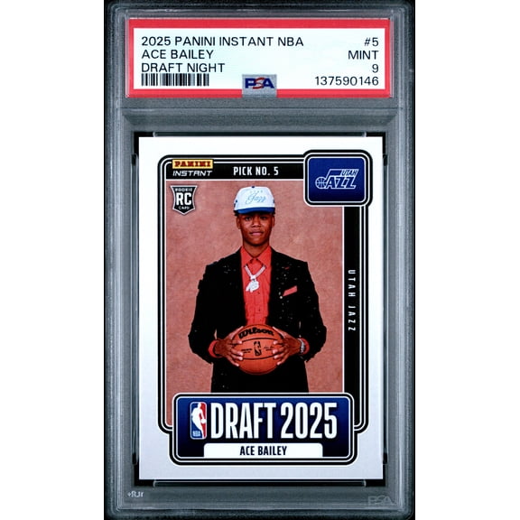 Graded 2025 Panini Instant Ace Bailey #5 Draft Night Rookie RC Basketball Card PSA 9 Mint