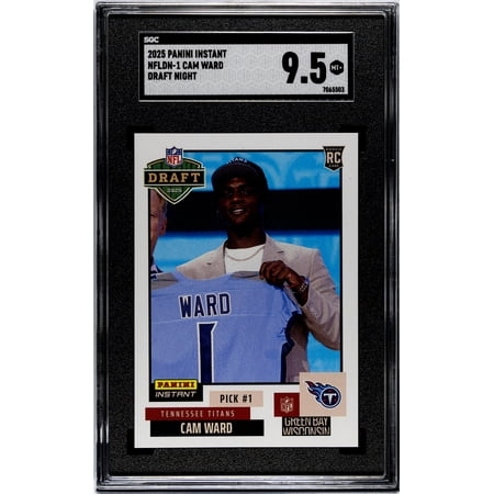 Graded 2025 Panini Instant Cam Ward #NFLDN1 NFL Draft Night Rookie RC Football Card SGC 9.5 Mint