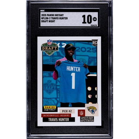 Graded 2025 Panini Instant Travis Hunter #NFLDN2 NFL Draft Night Rookie RC Football Card SGC 10 Gem Mint