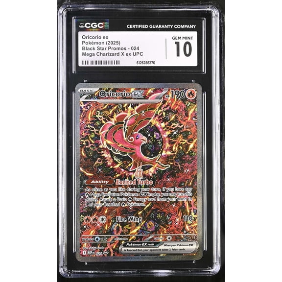 Graded 2025 Pokemon Black Star Promos Oricorio ex Mega Charizard X ex UPC CGC 10 #024 English