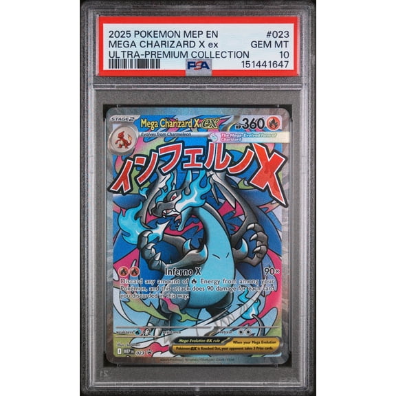 Graded 2025 Pokemon ME Black Star Promo Mega Charizard X EX #023 PSA 10 Ultra-Premium Collection Trading Card