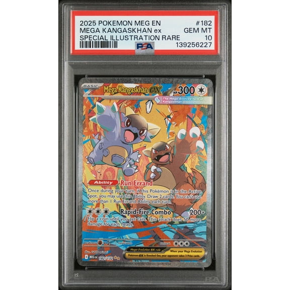 Graded 2025 Pokemon Mega Evolution Mega Kangaskhan EX Special Illustration Rare PSA 10 #182