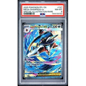 Graded 2025 Pokemon PFL EN Phantasmal Flames Mega Sharpedo EX SIR PSA 8 #127