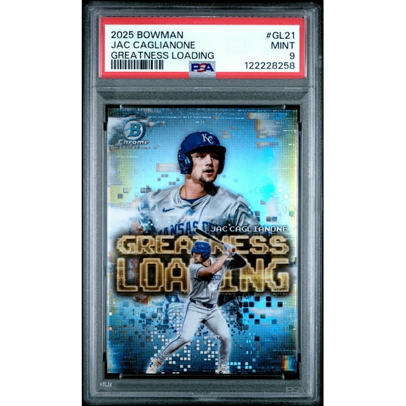 Graded 2025 Topps Bowman Jac Caglianone #GL21 Greatness Loading Rookie RC Baseball Card PSA 9 Mint
