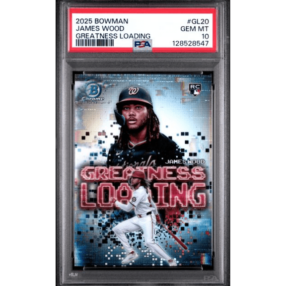 Graded 2025 Topps Bowman James Wood #GL20 Greatness Loading Rookie RC Baseball Card PSA 10 Gem Mint