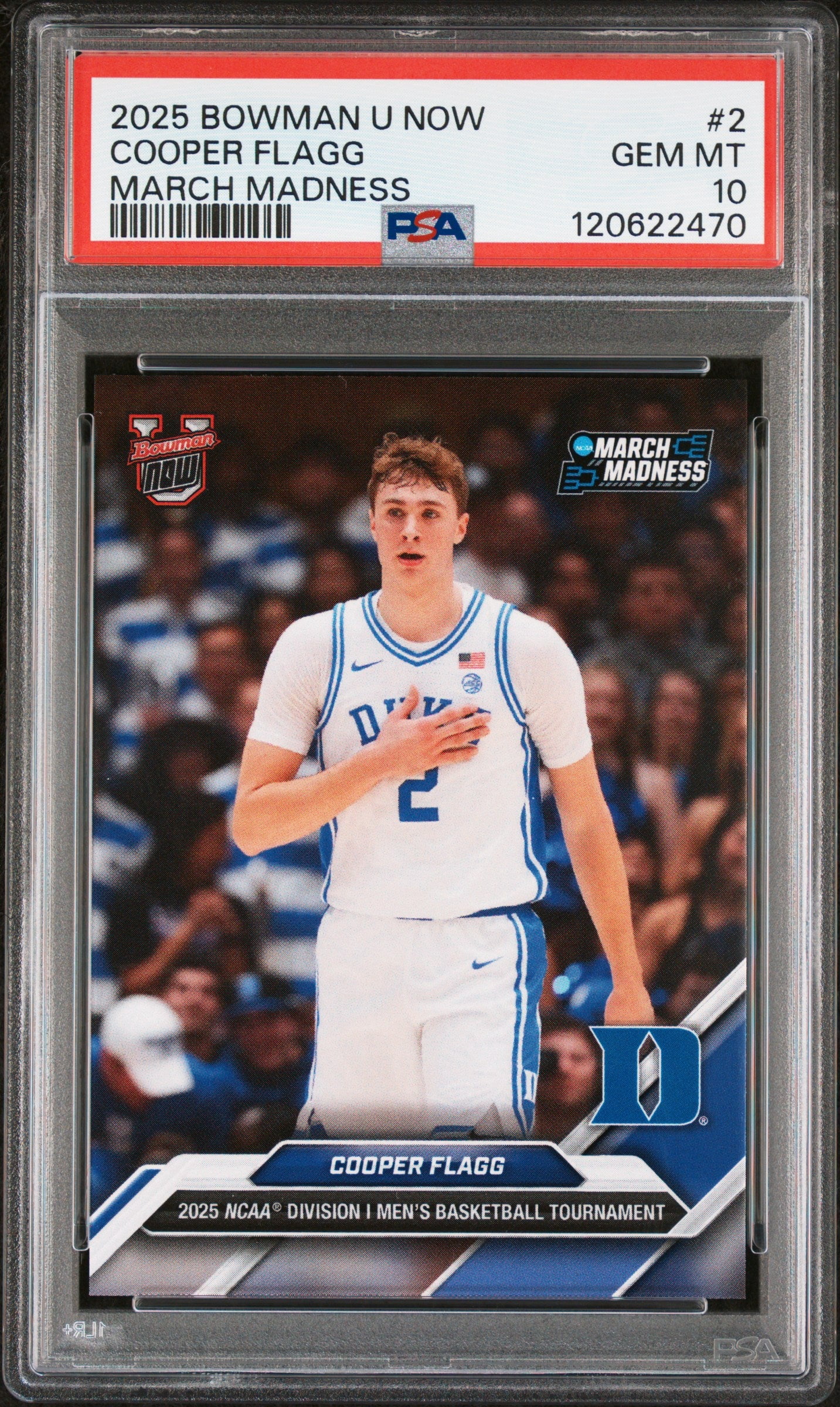 Graded 2025 Topps Bowman U Now Cooper Flagg #2 March Madness 
