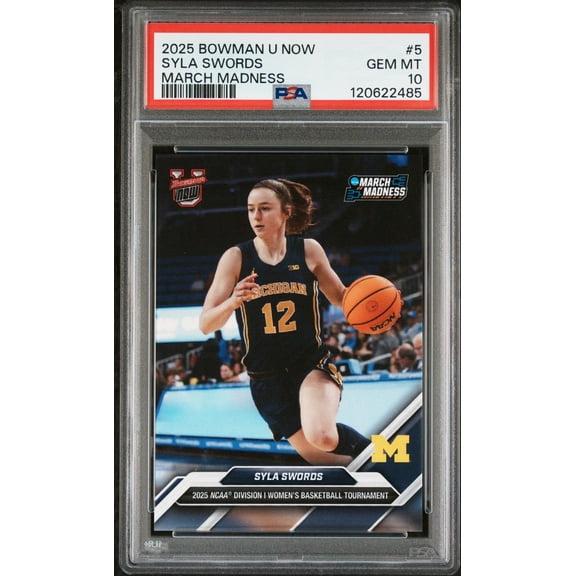 Graded 2025 Topps Bowman U Now Syla Swords #5 March Madness Rookie RC Basketball Card PSA 10 Gem Mint