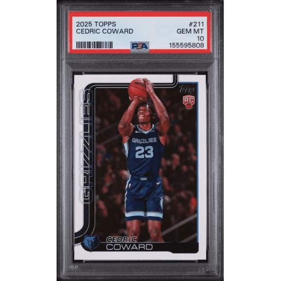Graded 2025 Topps Cedric Coward #211 Rookie RC Basketball Card PSA 10 Gem Mint