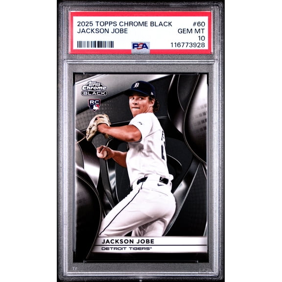 Graded 2025 Topps Chrome Black Jackson Jobe #60 Rookie RC Baseball Card PSA 10 Gem Mint