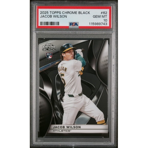 Graded 2025 Topps Chrome Black Jacob Wilson #62 Rookie RC Baseball Card PSA 10 Gem Mint