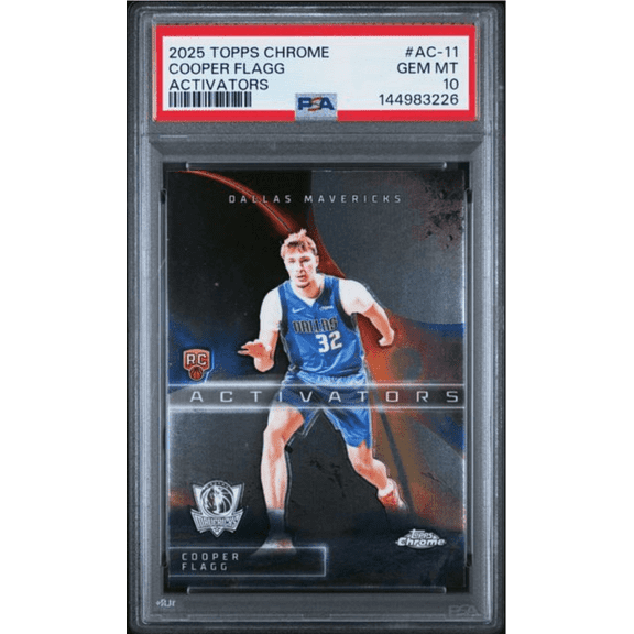 Graded 2025 Topps Chrome Cooper Flagg #AC11 Activators Rookie RC Basketball Card PSA 10 Gem Mint