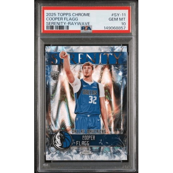 Graded 2025 Topps Chrome Cooper Flagg #SY11 Serenity Raywave Rookie RC Basketball Card PSA 10 Gem Mint