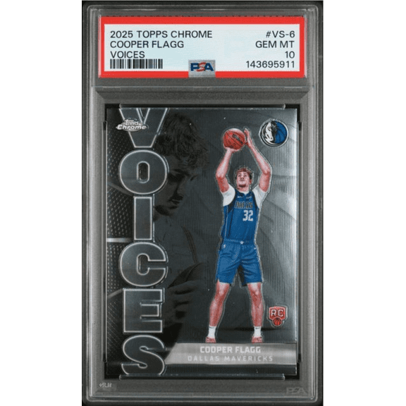 Graded 2025 Topps Chrome Cooper Flagg #VS6 Voices Rookie RC Basketball Card PSA 10 Gem Mint