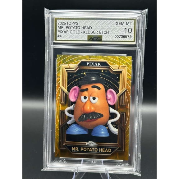 Graded 2025 Topps Chrome Pixar Toy Story GOLD AGS 10 Mr Potato Head #4 Trading Card