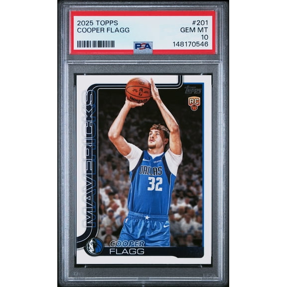 Graded 2025 Topps Cooper Flagg #201 Rookie RC Basketball Card PSA 10 Gem Mint