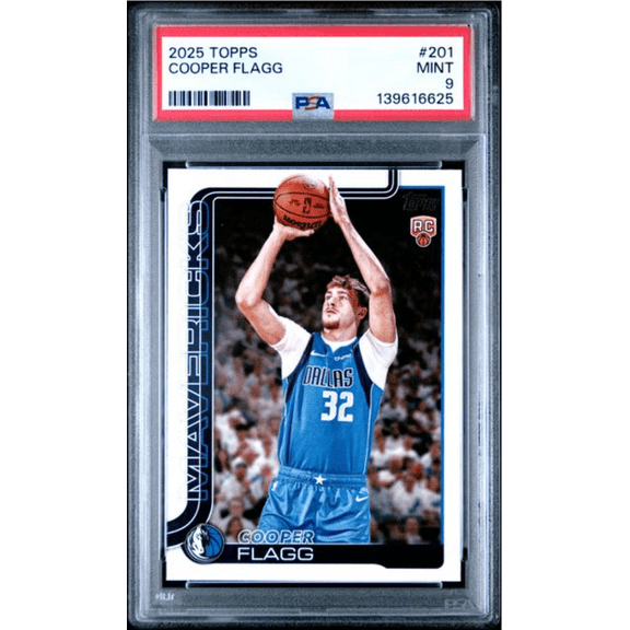 Graded 2025 Topps Cooper Flagg #201 Rookie RC Basketball Card PSA 9 Mint