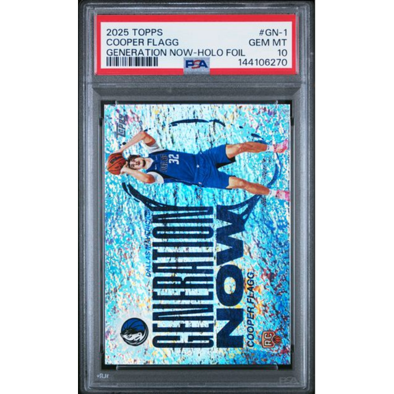 Graded 2025 Topps Cooper Flagg #GN1 Generation Now Holo Foil Rookie RC Basketball Card PSA 10 Gem Mint