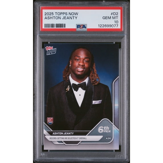 Graded 2025 Topps Now Ashton Jeanty #D2 Rookie RC Football Card PSA 10 Gem Mint