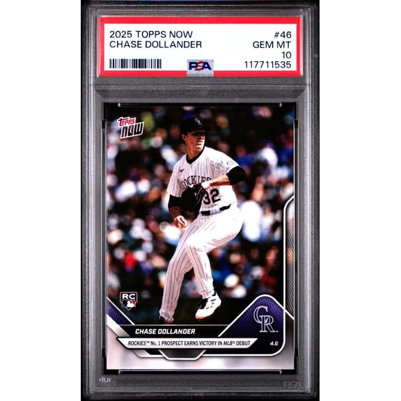 Graded 2025 Topps Now Chase Dollander #46 Rookie RC Baseball Card PSA 10 Gem Mint
