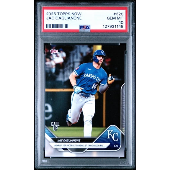 Graded 2025 Topps Now Jac Caglianone #320 Rookie RC Baseball Card PSA 10 Gem Mint