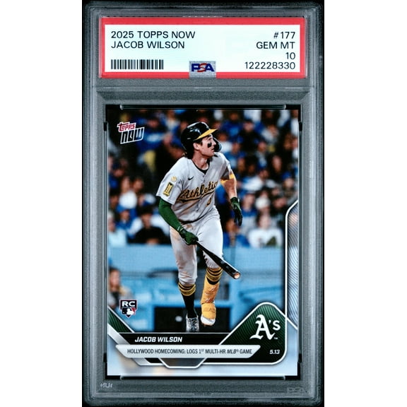 Graded 2025 Topps Now Jacob Wilson #177 Rookie RC Baseball Card PSA 10 Gem Mint