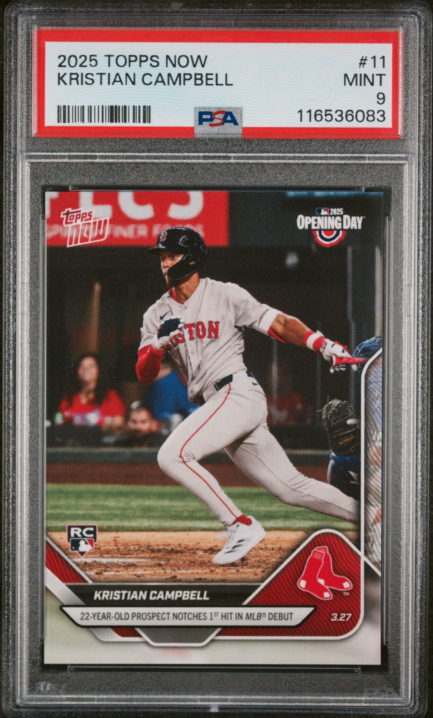 Graded 2025 Topps Now Kristian Campbell #11 Rookie RC Baseball 