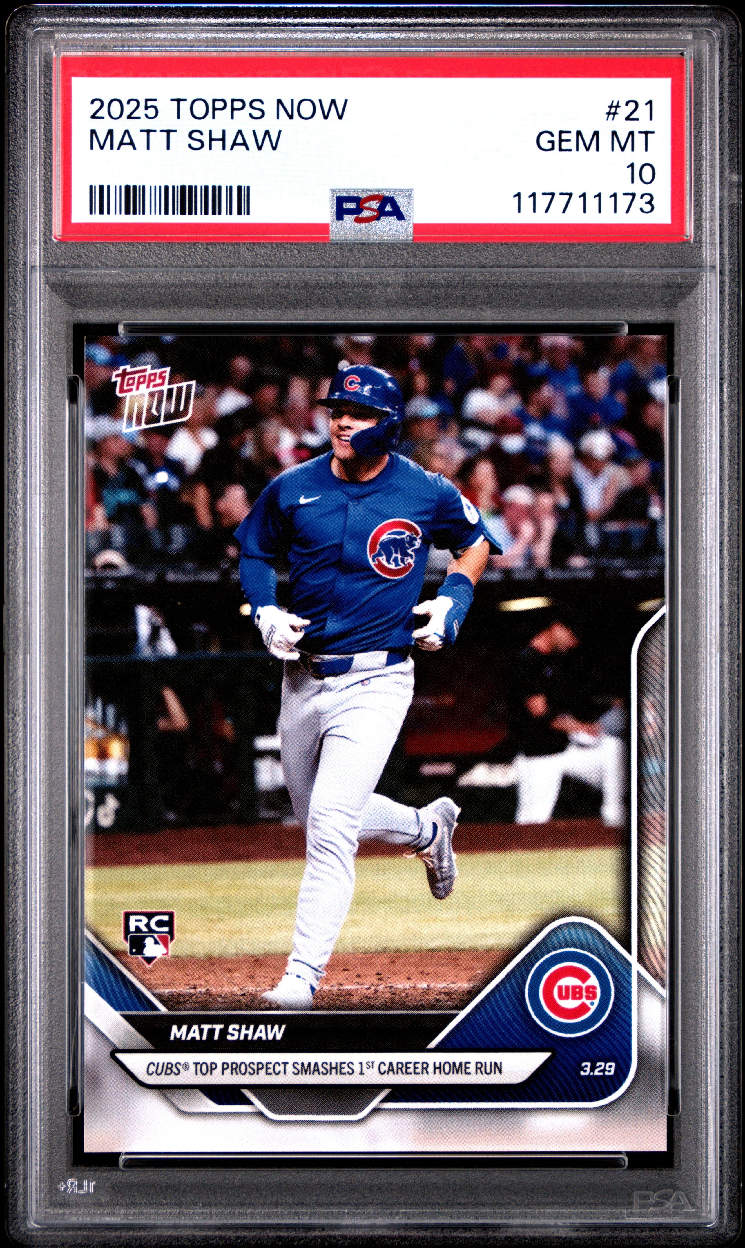 Graded 2025 Topps Now Matt Shaw #21 Rookie RC Baseball Card PSA 10 