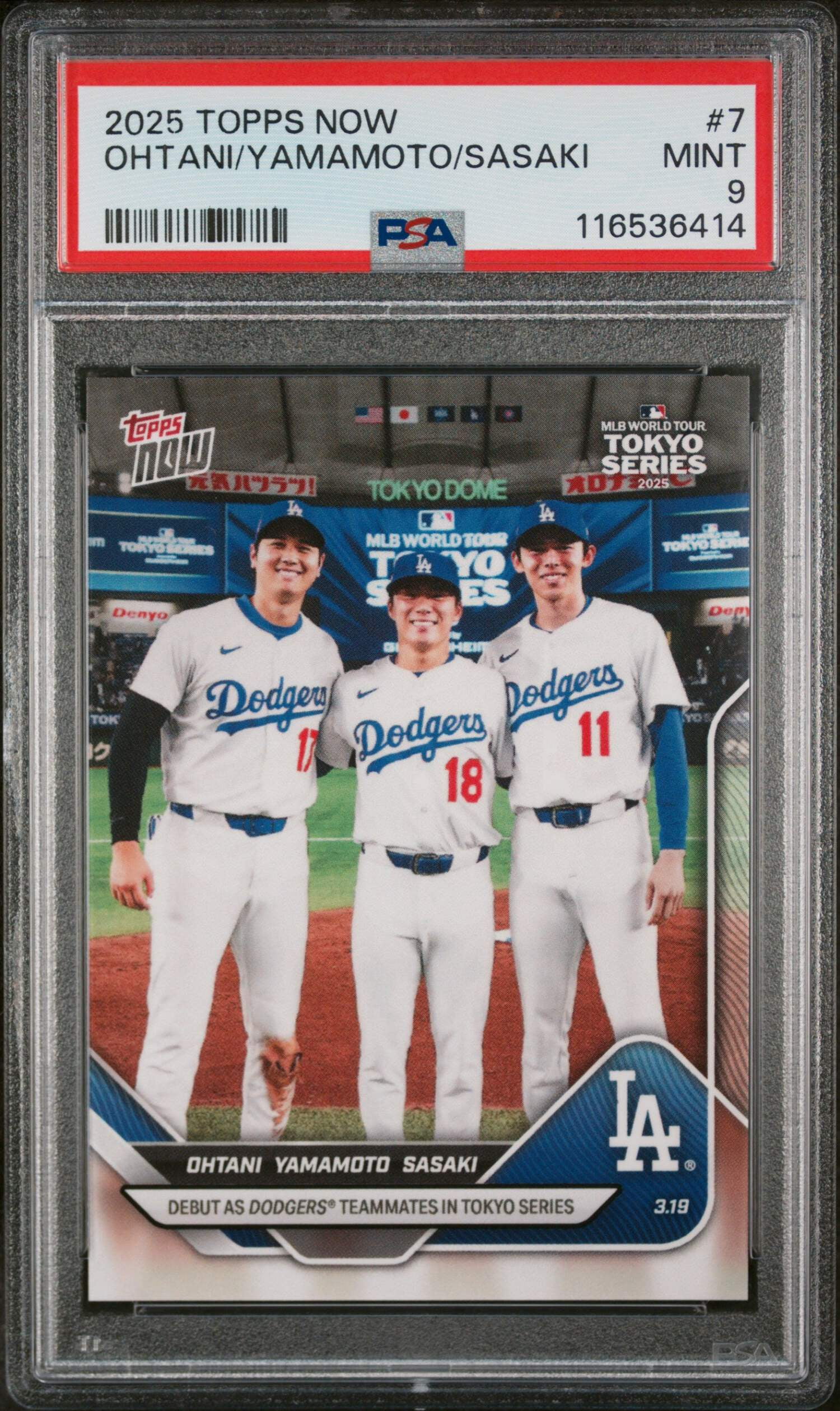 Graded 2025 Topps Now Shohei Ohtani/Yoshinobu Yamamoto/Roki Sasaki