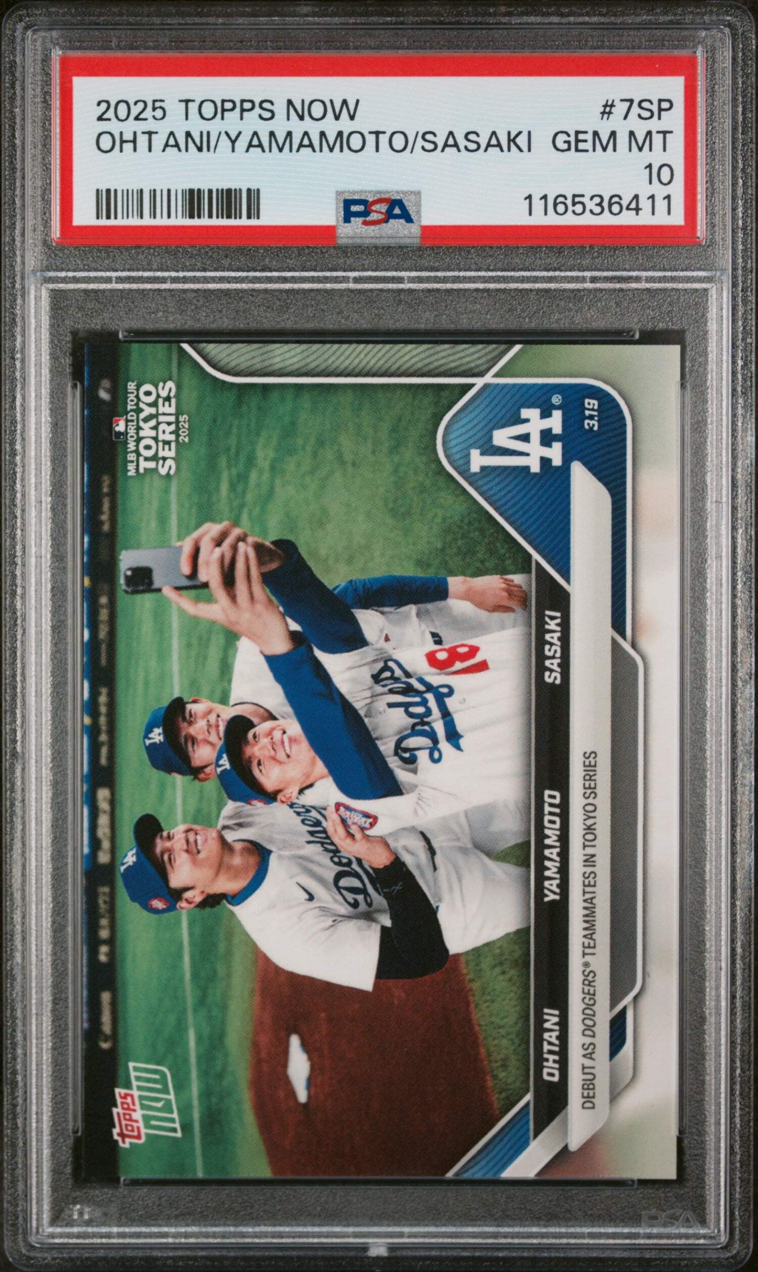 ジュホン　サノクポストカード Graded 2025 Topps Now Shohei Ohtani/Yoshinobu Yamamoto/Roki Sasaki
